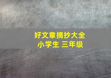 好文章摘抄大全 小学生 三年级